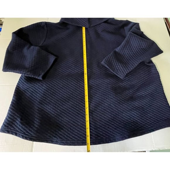 Croft & Barrow Womens Quilted Pullover Sweater 2X Blue Long Sleeve Front Pocket - Picture 6 of 9